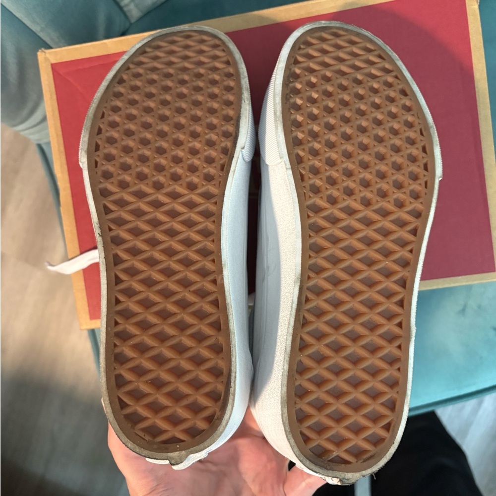 Vans White Old Skool Platform Sneakers - Picture 6 of 8